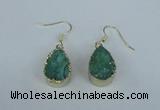 NGE83 13*18mm teardrop druzy agate gemstone earrings wholesale