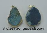 NGP1028 25*35mm - 35*45mm freeform druzy agate beads pendant
