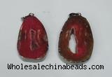 NGP1486 30*45mm - 40*50mm freeform plated druzy agate pendants