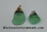 NGP1503 20*30mm - 25*50mm nuggets green fluorite pendants