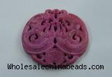 NGP1610 67*68mm Carved dyed natural hetian jade pendants wholesale