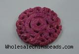 NGP1612 65*65mm Carved dyed natural hetian jade pendants wholesale