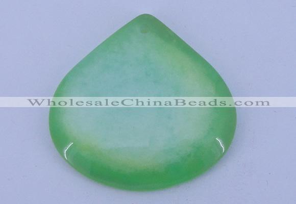 NGP169 2pcs 45*45mm heart dyed white jade gemstone pendants