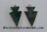 NGP1718 28*50mm - 30*55mm arrowhead agate gemstone pendants