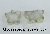 NGP1855 22*30mm - 25*35mm butterfly druzy agate gemstone pendants