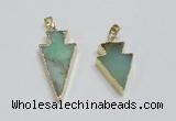 NGP1918 16*30mm - 20*38mm arrowhead australia chrysoprase pendants