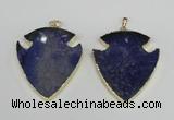 NGP1961 47*57mm arrowhead agate gemstone pendants wholesale