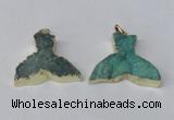 NGP2238 35*45mm - 40*55mm fishtail druzy agate gemstone pendants