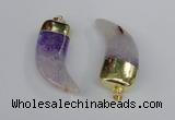 NGP2386 20*48mm - 22*50mm oxhorn agate gemstone pendants