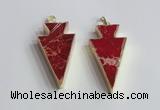 NGP2449 18*38mm - 22*45mm arrowhead sea sediment jasper pendants