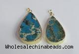 NGP2457 20*30mm - 30*35mm flat teardrop sea sediment jasper pendants