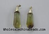 NGP2488 12*45mm - 15*50mm faceted nuggets lemon quartz pendants
