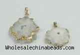 NGP2505 18*25mm - 30*40mm freeform druzy agate pendants