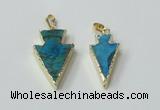 NGP2515 15*30mm - 20*35mm arrowhead agate gemstone pendants