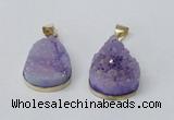 NGP2563 22*30mm teardrop druzy agate gemstone pendants