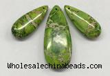 NGP264 15*30mm - 20*50mm flat teardrop sea sediment jasper pendants set