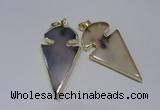 NGP2645 25*48mm - 28*54mm arrowhead agate pendants wholesale