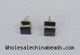 NGP2728 11*13mm - 12*15mm cube amethyst gemstone pendants