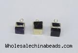 NGP2732 11*13mm - 12*15mm cube mixed quartz gemstone pendants
