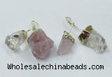 NGP2809 18*25mm - 20*25mm nuggets mixed quartz pendants wholesale