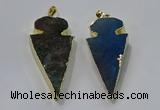 NGP3054 25*50mm - 28*55mm arrowhead agate pendants wholesale
