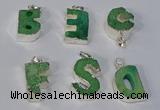 NGP3082 20*25mm - 25*30mm letter druzy agate pendants wholesale