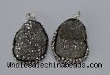 NGP3096 25*35mm – 30*40mm freeform druzy agate pendants