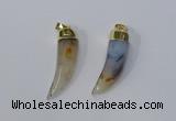 NGP3109 10*40mm - 12*45mm oxhorn montana agate pendants wholeasle