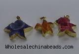 NGP3640 30mm - 40mm star druzy agate gemstone pendants
