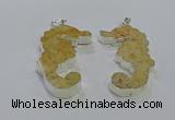 NGP3663 22*58mm - 25*55mm seahorse fossil coral pendants