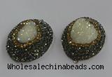 NGP3682 35*45mm oval plated druzy agate pendants wholesale
