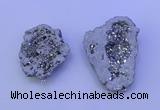 NGP3717 28*35mm - 40*45mm freeform plated druzy agate pendants