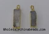 NGP3791 10*30mm - 12*35mm rectangle druzy agate pendants
