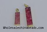NGP3945 10*25mm - 12*45mm rectangle druzy agate pendants wholesale