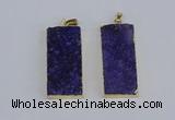 NGP3954 20*50mm - 25*45mm rectangle druzy agate gemstone pendants