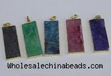 NGP3960 20*50mm - 25*45mm rectangle druzy agate gemstone pendants