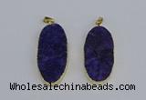NGP3964 22*45mm - 25*50mm oval druzy agate pendants wholesale