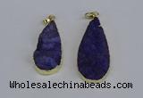 NGP3974 20*40mm - 25*50mm flat teardrop druzy agate pendants