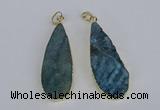 NGP3976 20*40mm - 25*50mm flat teardrop druzy agate pendants