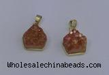 NGP4010 15*16mm freeform druzy quartz gemstone pendants