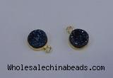 NGP4035 10mm coin druzy quartz gemstone pendants wholesale