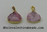 NGP4084 18*22mm - 20*24mm flat teardrop druzy quartz pendants