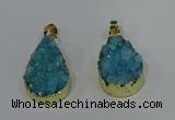 NGP4196 18*25mm - 18*28mm flat teardrop druzy quartz pendants