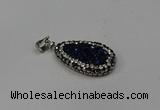NGP4278 14*23mm flat teardrop plated quartz pendants wholesale