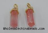 NGP5028 8*30mm sticks cherry quartz gemstone pendants wholesale