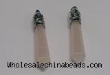 NGP5405 10*65mm sticks rose quartz gemstone pendants wholesale