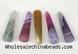NGP5721 14*55mm cone agate gemstone pendants wholesale