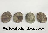 NGP5746 25*35mm oval rainforest agate pendants wholesale