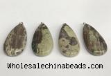 NGP5747 20*40mm flat teardrop rainforest agate pendants