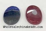 NGP5826 35*55mm faceted oval agate gemstone pendants wholesale